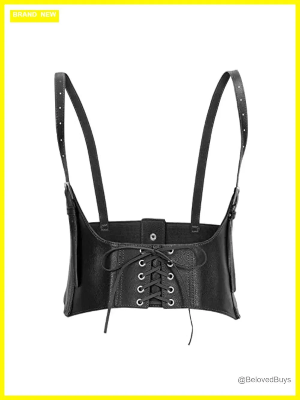 Faux Leather Corset Waist Belt Lace-up Underbust Waspie Steampunk